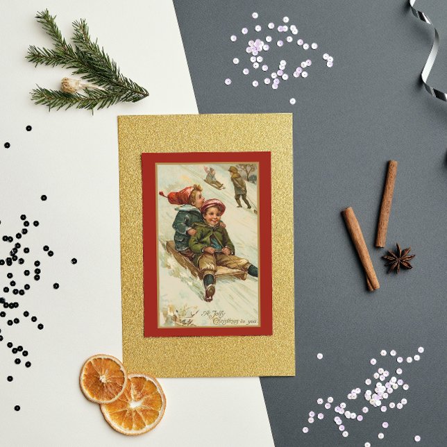Vintage Old Time Themed Christmas Winter Holiday Postcard (Creator Uploaded)