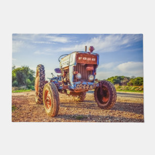 Vintage Old Tractor Farm Country Life Doormat