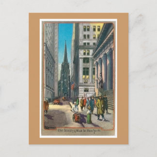 Vintage Old Trininty & Wall Street Postcard