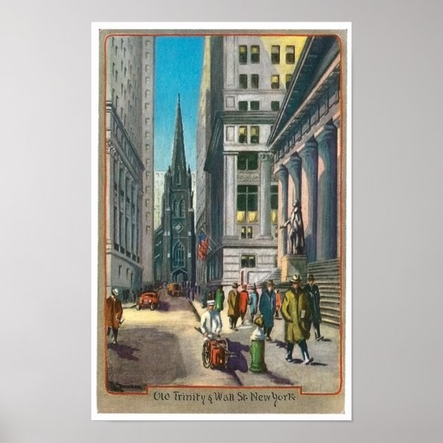 Vintage Old Trininty & Wall Street Poster (Front)