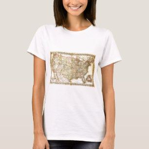 Vintage Old United States USA General Map T-Shirt