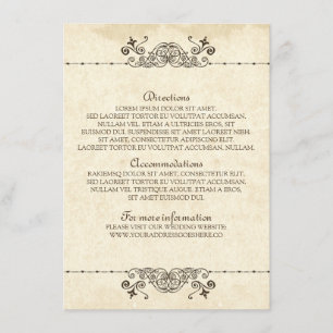 Vintage Old Wedding Details Insert