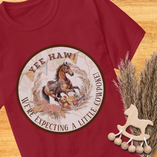 Vintage Old West Rocking Horse Baby Shower T-Shirt