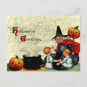 Vintage Old Witch Postcard