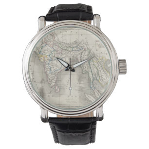 Vintage old world antique India Indian map hipster Watch