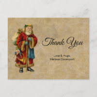 Vintage Old World Christmas Santa Claus Thank You