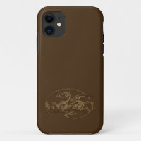 Vintage Old World Dragon on Deep Brown