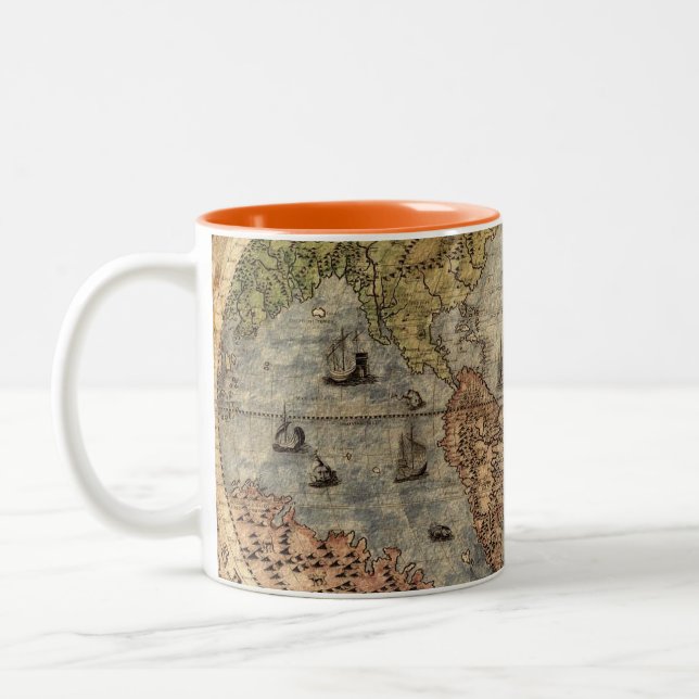 Vintage Old World Map Coffee Mug (Left)