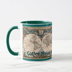 Vintage Old World Map Fun Drinking Mug