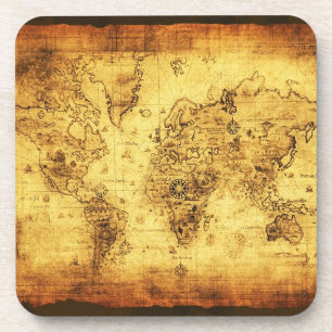 Vintage Old World Map History-buff Coaster