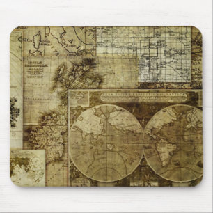 Vintage old world Maps Mouse Pad
