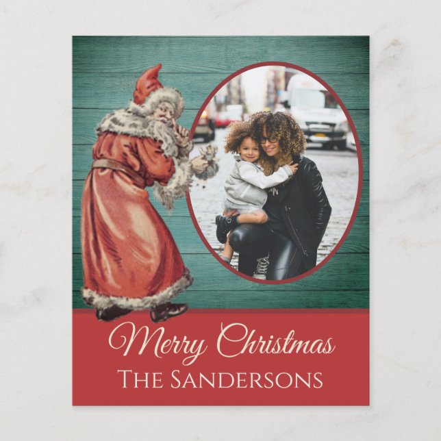 Vintage Old World  Santa Claus Photo Christmas (Front)