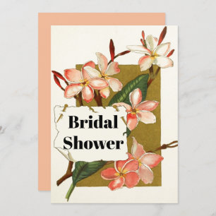 Vintage oleander floral wedding bridal shower invitation