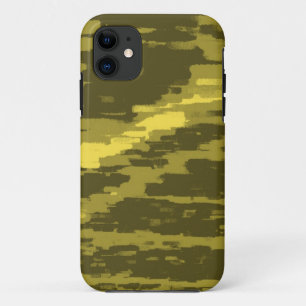 Vintage Olive and Yellow Abstract Art iPhone 11 Case