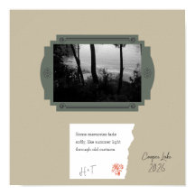 Vintage Olive Beige Photo Quote Memory