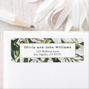 Vintage Olive Branch Return Address Label