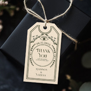 Vintage Olive Gothic Wedding Thank You Gift Tags