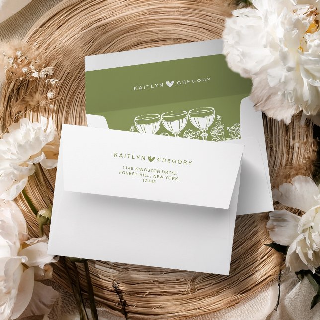 Vintage Olive Green Antique Wedding Envelope (Creator Uploaded)