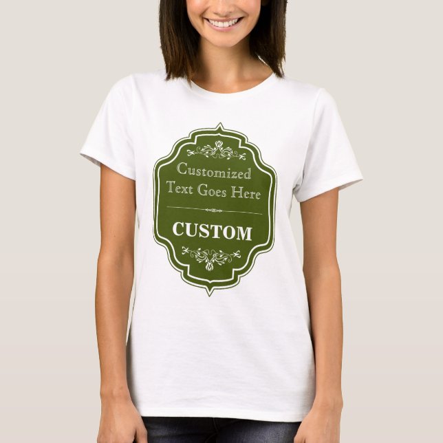 Vintage Olive Green Label T-Shirt (Front)