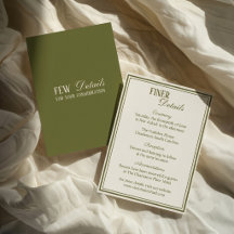 Vintage Olive Green Old Money Wedding Details