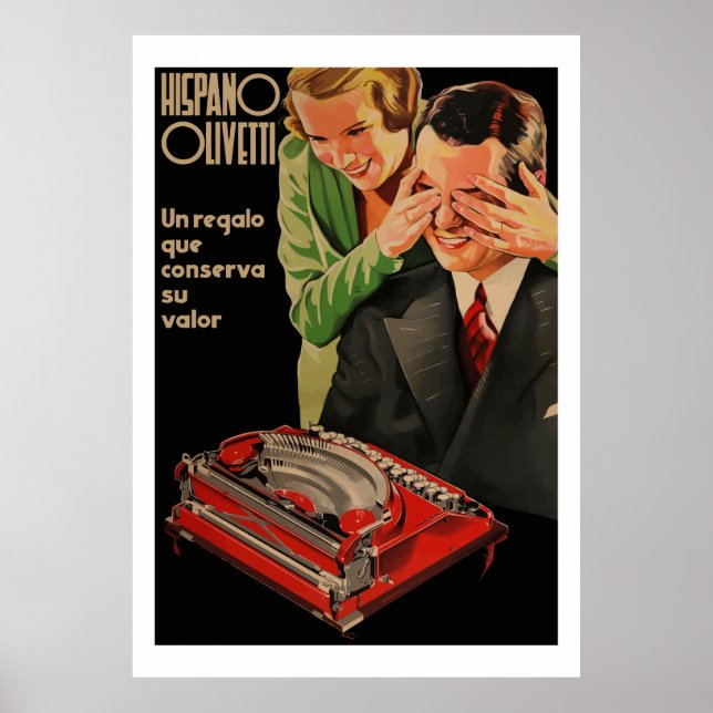 Vintage Olivetti Ads (Restored) Poster (Front)