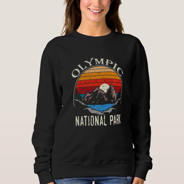Vintage Olympic National Park Mountain Camping Sou Sweatshirt (Front)