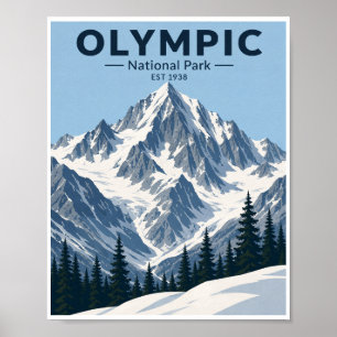Vintage Olympic National Park Travel Poster