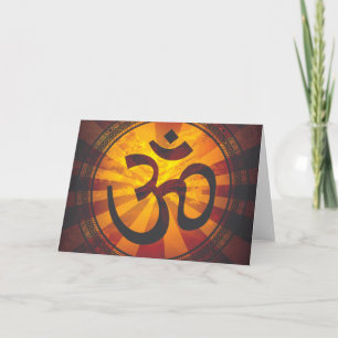 Vintage Om Symbol Print Card