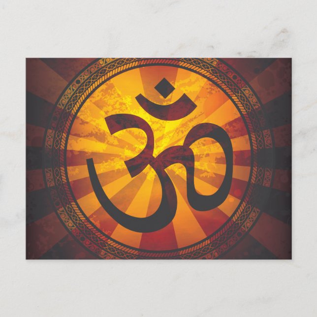 Vintage Om Symbol Print Postcard (Front)