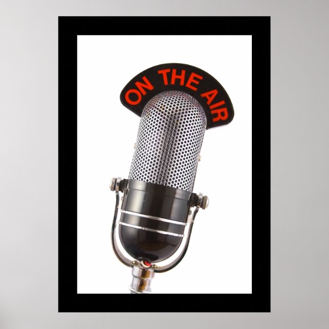 Vintage On The Air Microphone Poster (Front)
