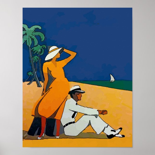 Vintage On The Beach Poster (Front)