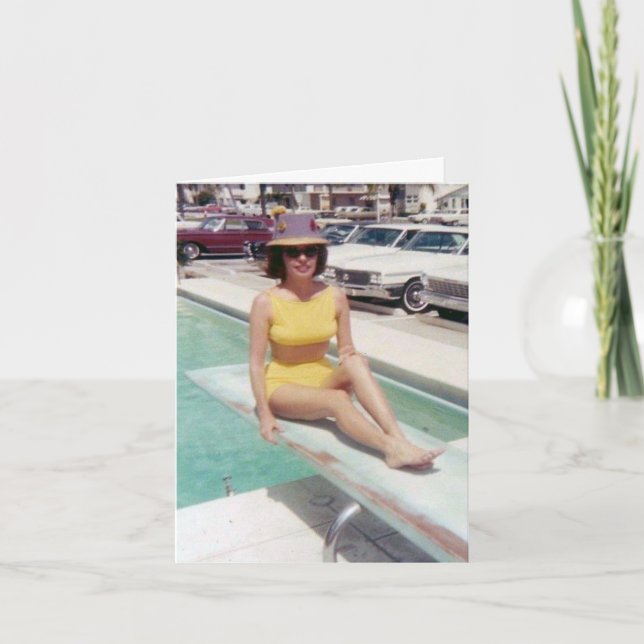 Vintage "On the Diving Board" Note Card (Front)