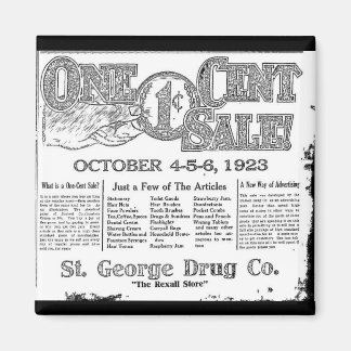 Vintage One Cent Sale Dixie Utah Magnet