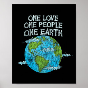 Vintage One Love One People Planet Climate Change Poster