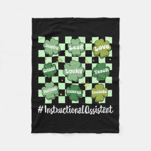 Vintage One Lucky Instructional Istant St Patrick  Fleece Blanket