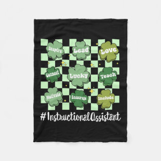 Vintage One Lucky Instructional Istant St Patrick  Fleece Blanket