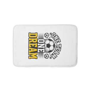Vintage One Team One Dream Soccer Shirt Design_1 Bath Mat