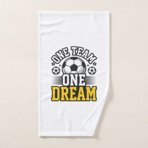Vintage One Team One Dream Soccer Shirt Design_1 Hand Towel