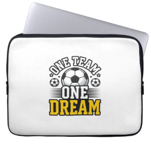 Vintage One Team One Dream Soccer Shirt Design_1 Laptop Sleeve
