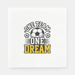 Vintage One Team One Dream Soccer Shirt Design_1 Napkin