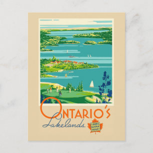 Vintage Ontario's Lakelands Canada Travel Postcard
