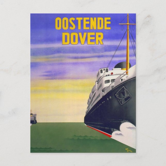 Vintage Oostende Dover Postcard (Front)