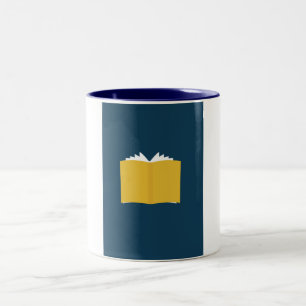 Vintage Open Book Two-Tone Coffee Mug