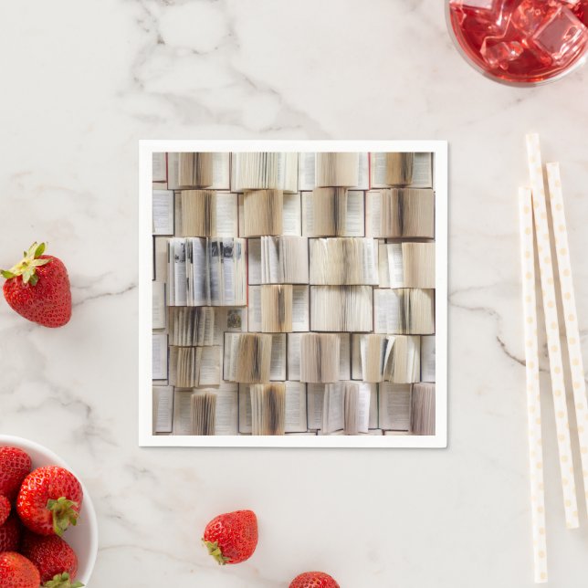 Vintage Open Books Book Pages Napkin (Insitu)