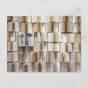 Vintage Open Books Book Pages Postcard