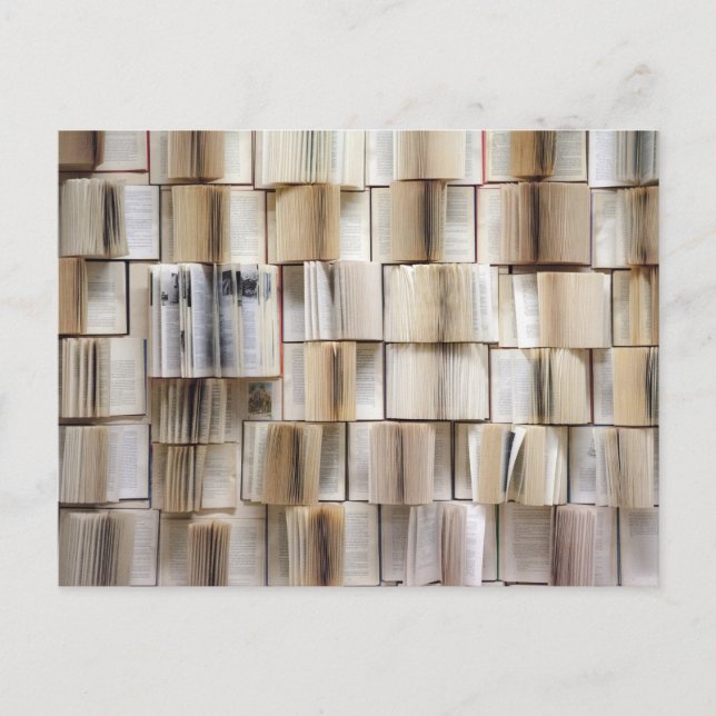 Vintage Open Books Book Pages Postcard (Front)