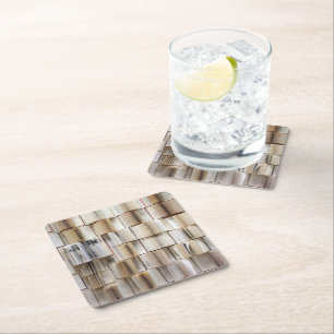 Vintage Open Books Book Pages Square Paper Coaster