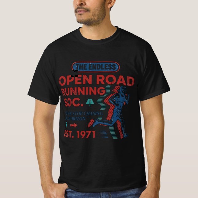 Vintage Open Road Running Club Retro Runner Tee (Front)