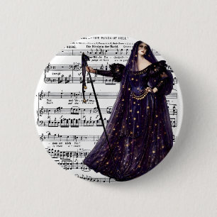 Vintage Opera Gothic Queen of the Night Art  6 Cm Round Badge