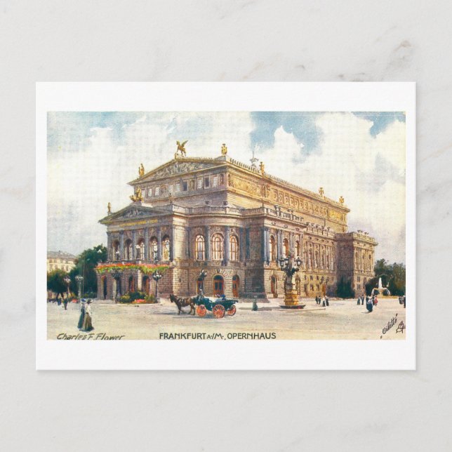 Vintage Opera House in Frankfurt , Germany Postcard (Front)